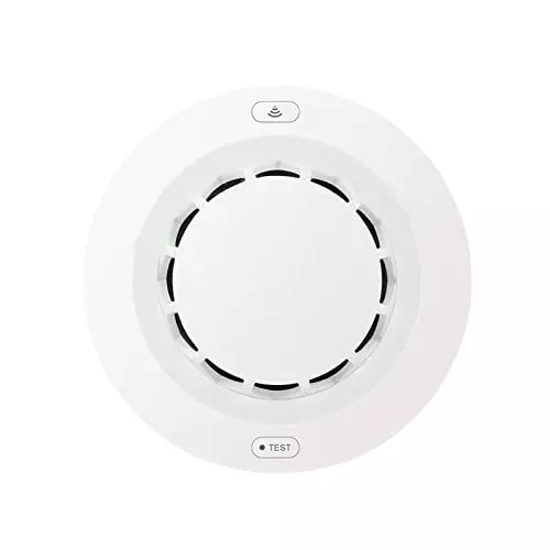 amiciSmart WiFi Smoke Detector 80 dB Fire Alarm SmartLife App Battery Operated Home Protection Test Function, 1xWIFI-SMOKE-DET-N