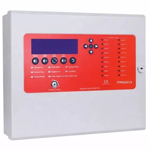 Emkionyx Two Loop Addressable Control Panel 230 V Graphic LCD 6 A Sealed Lead Acid Wall Mounted ABS Plastic, Xen-9001-101