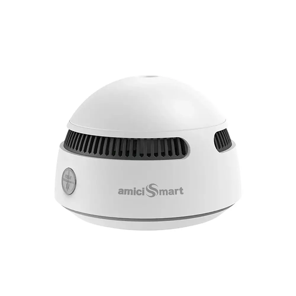 amiciSmart WiFi Smoke Detector 85 dB Loud Alert Photoelectric Sensor Smart App Fire Alarm, 1xSMK-FIRE-SEN-ALM-N