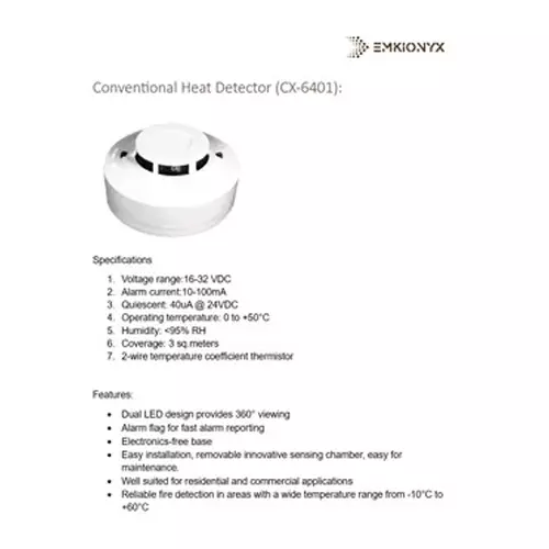 emkionyx-conventional-heat-detector-16-32-v-dc-voltage-range-10-100-ma-alarm-current-3-sqmm-coverage-cx-6401
