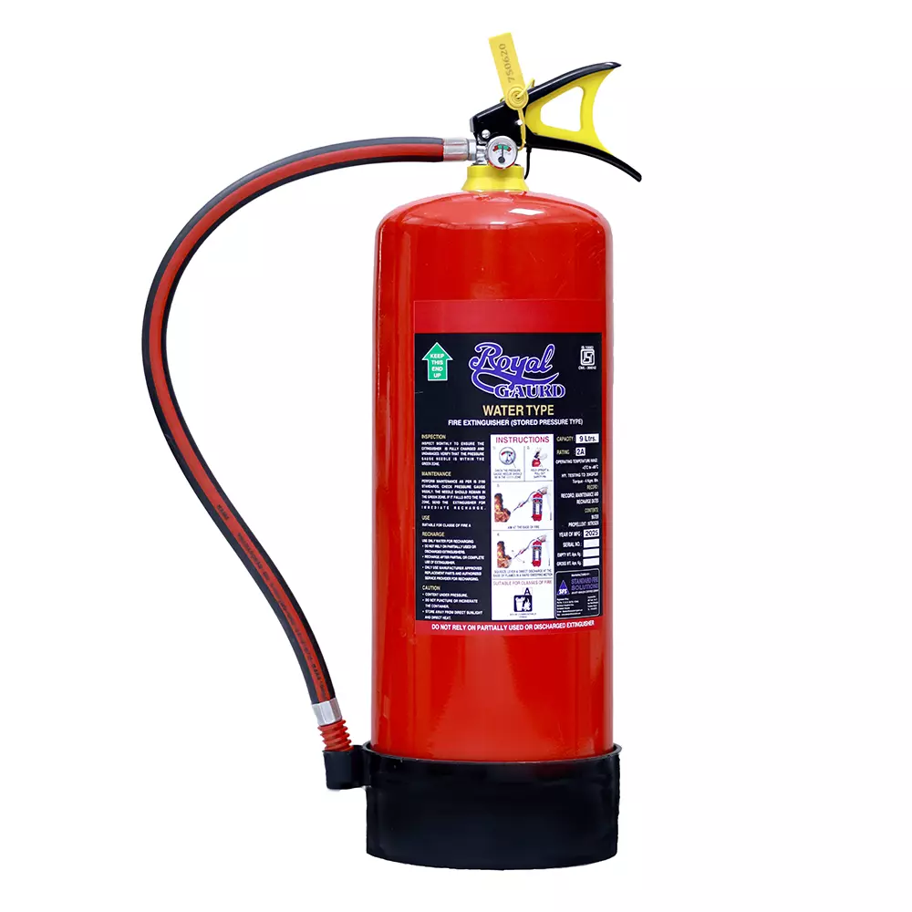 Royal Guard 9 L Water Type Fire Extinguisher Red for Home, Office & Industrial Use