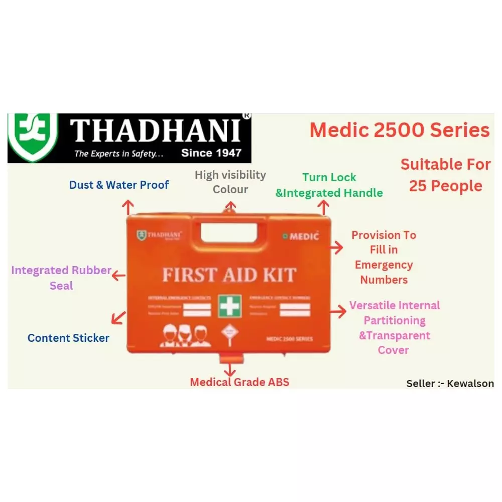 THADHANI MEDIC 2500 Series All-in-One First Aid Kit Box 28x20x11.5 cm, Orange