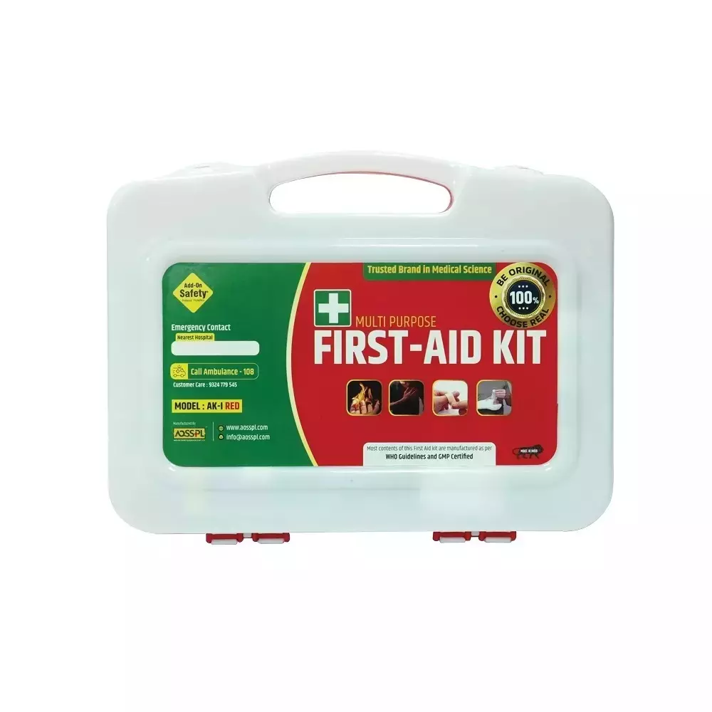 AOSSPL First Aid Kit GMP Certificate for 5 Persons, AK-I Red (Pack of 5)
