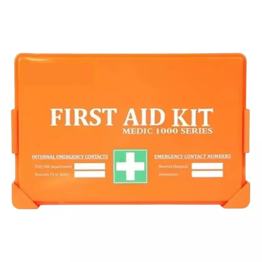 BLHS First Aid Kit Orange Wall Mounting High Grade PVC ABS Plastic for 10 Persons