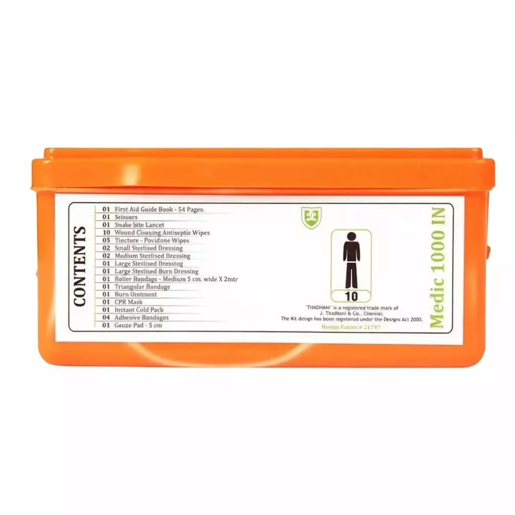 BLHS First Aid Kit Orange Wall Mounting High Grade PVC ABS Plastic for 10 Persons