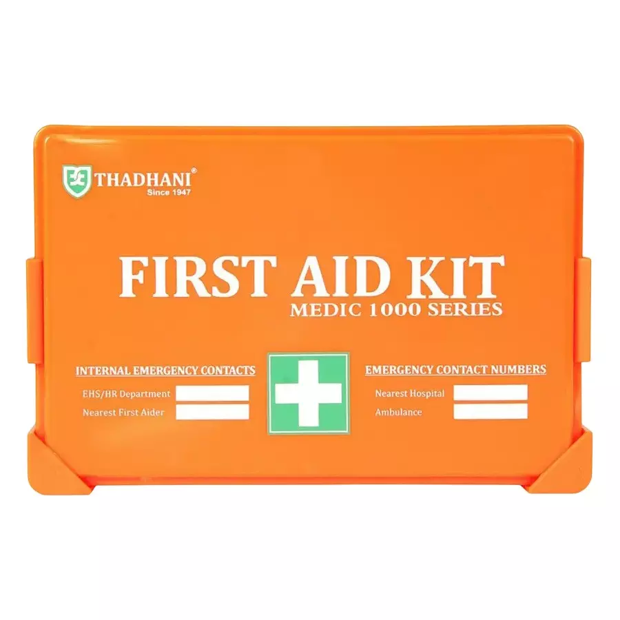 THADHANI MEDIC 1000 Series All-in-One First Aid Kit Box 20x20x6 cm, Orange