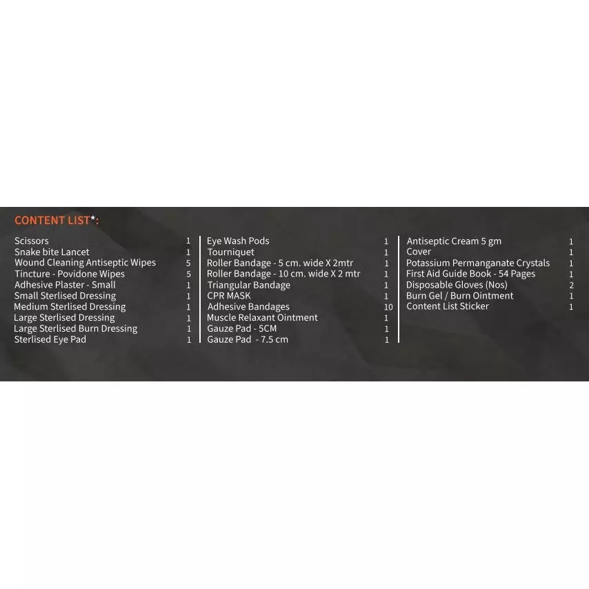 THADHANI MEDIC 1000 Series All-in-One First Aid Kit Box 20x20x6 cm, Orange