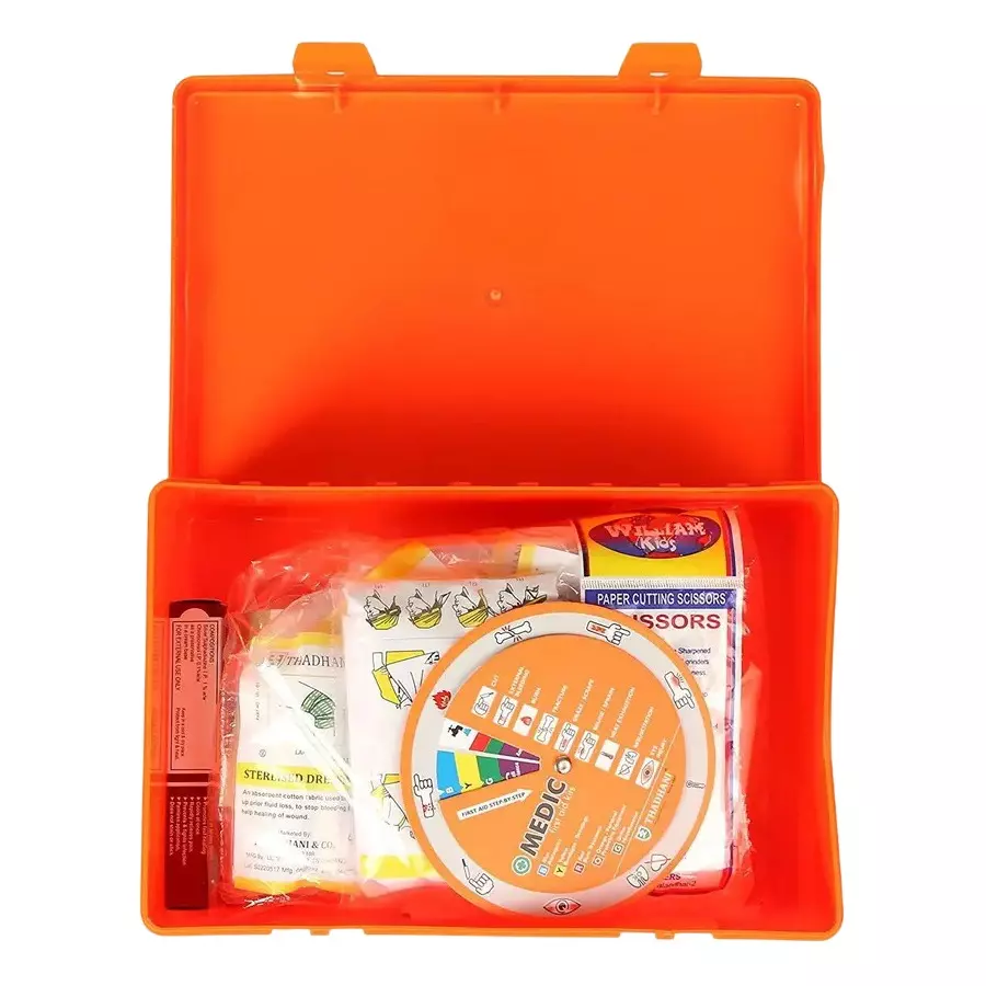 THADHANI MEDIC 1000 Series All-in-One First Aid Kit Box 20x20x6 cm, Orange