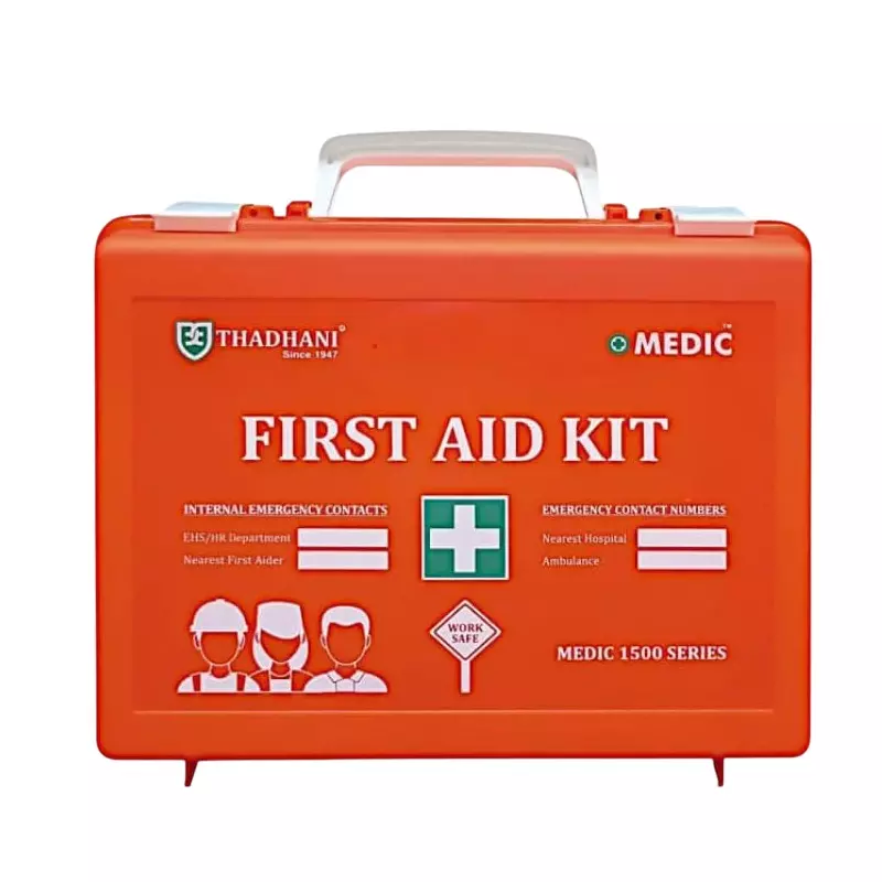 THADHANI MEDIC 1500 Series All-in-One First Aid Kit Box 26.5x21.3x8.9 cm, Orange