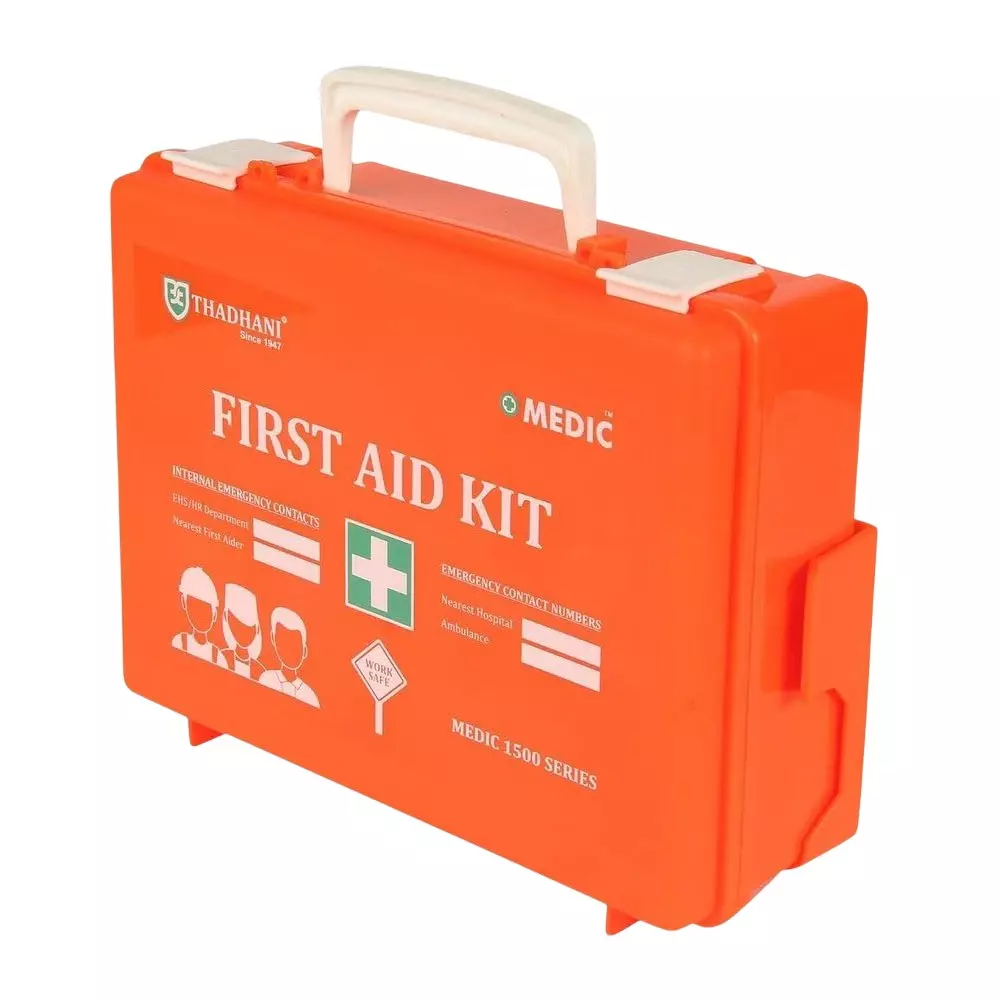 THADHANI MEDIC 1500 Series All-in-One First Aid Kit Box 26.5x21.3x8.9 cm, Orange