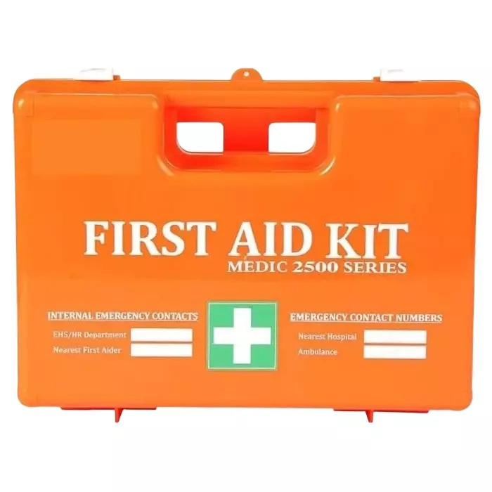 BLHS First Aid Kit Orange Wall Mounting High Grade PVC ABS Plastic for 25 Persons
