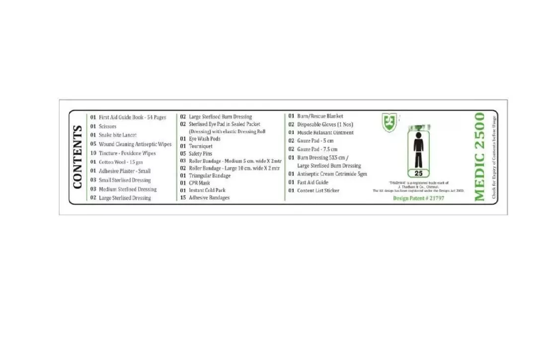 BLHS First Aid Kit Orange Wall Mounting High Grade PVC ABS Plastic for 25 Persons