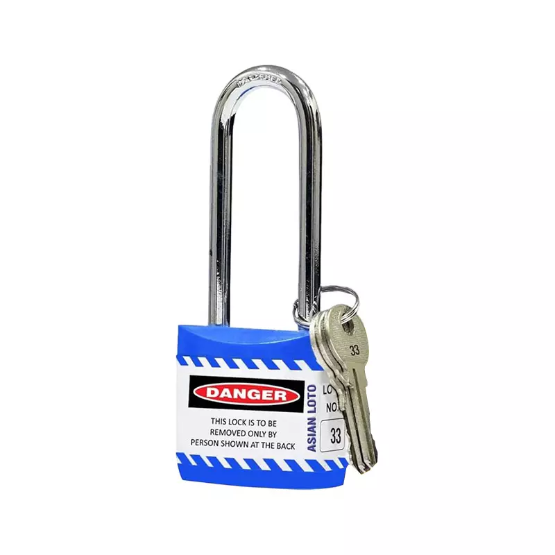 Asian Loto Long Shackle Lockout Padlock 3 Keys per Padlock Reinforced Nylon, ALC-LPL (Pack of 10)