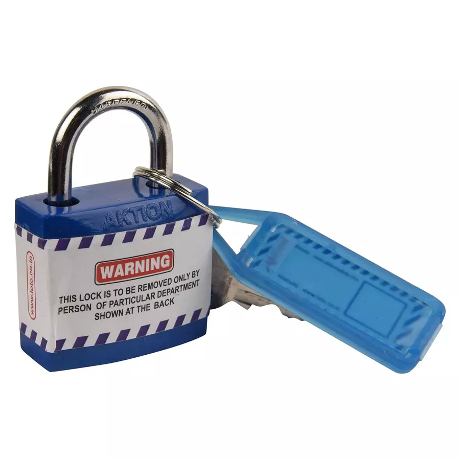 AKTION Short Shackle Blue Safety Lockout Station Padlock with 3 Keys, AK-JPL-102 (Pack of 5 Pcs)