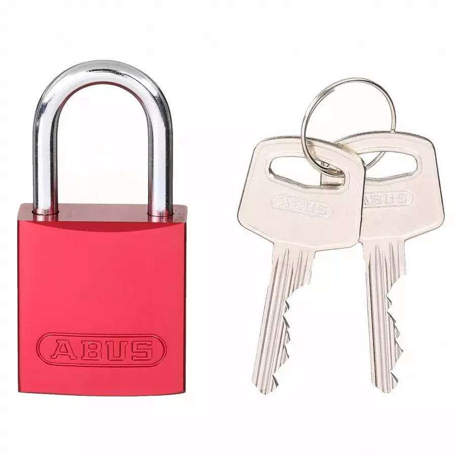 BRADY Lockout Padlock Keyed Different Aluminum Std Compact Body Size Red, 24UY64