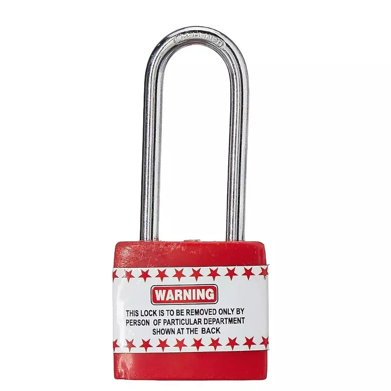 AKTION Long Shackle Red Safety Lockout Station Padlock with 3 Keys, AK-JPL-105 (Pack of 5 Pcs)