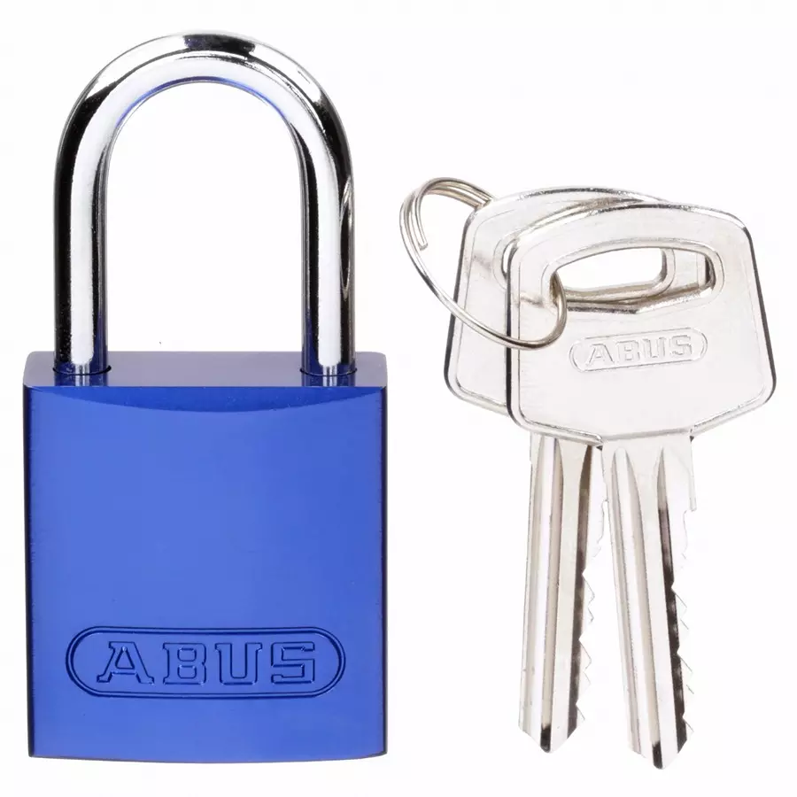 BRADY Lockout Padlock with 12 Keys Aluminum Blue, 24UY45