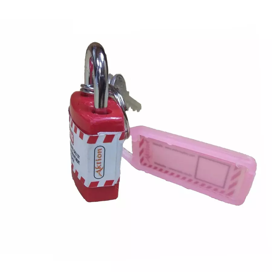 AKTION Regular Shackle Red Safety Lockout Station Padlock with 3 Keys, AK-JPL-103 (Pack of 5 Pcs)