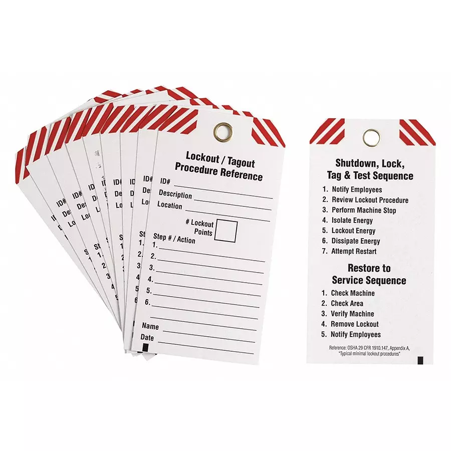 BRADY Lockout Tag Lockout/Tagout Procedure Reference, 489L72