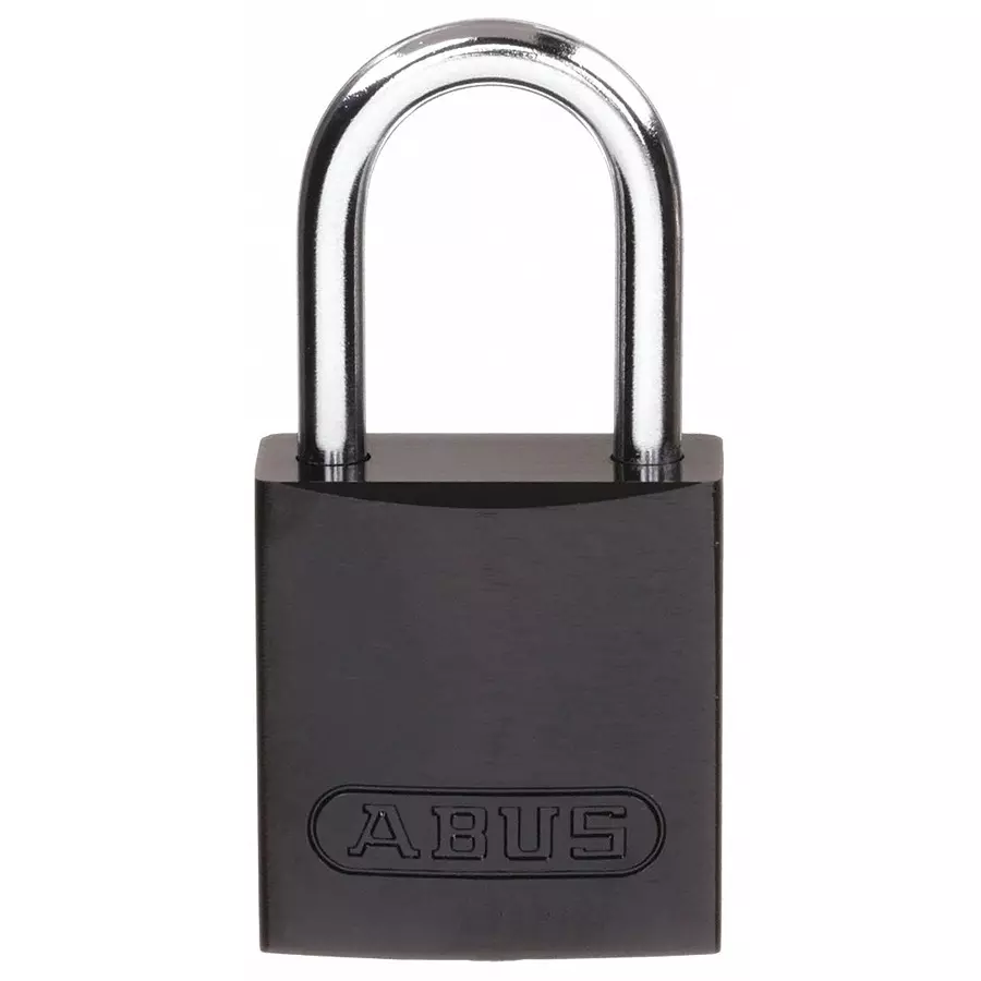 BRADY Lockout Padlock with 2 Keys Aluminum Black, 24UY40