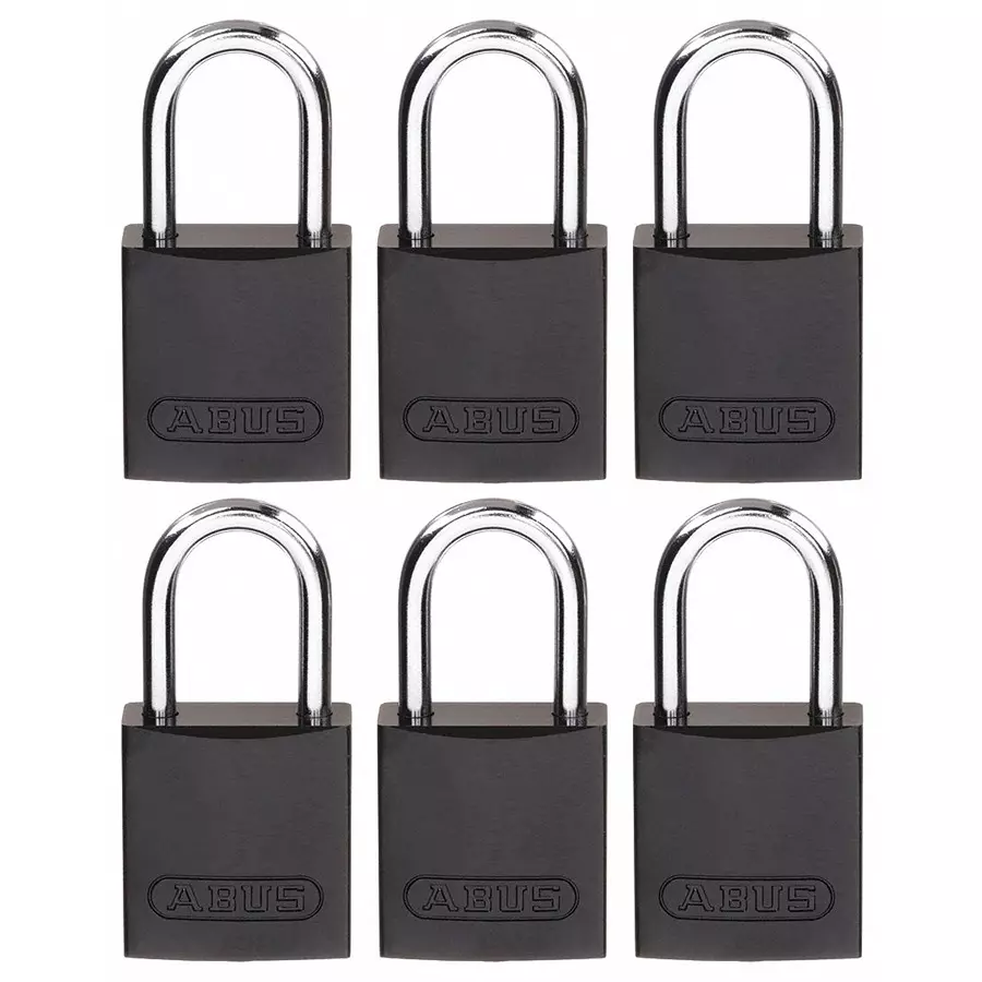 BRADY Lockout Padlock with 12 Keys Aluminum Black, 24UY41