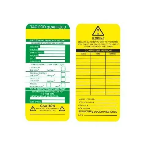 Asian Loto Scaffolding Tag insertion Safety Tagout System (Set Of 10 Pcs), ALC-STG