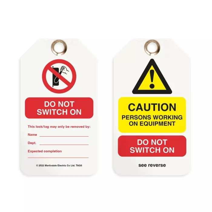 Martindale 10 Tags x Do Not Switch On Lockout Tag, TAG6 (Pack of 10)