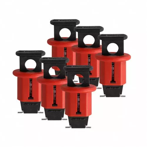 BRADY Pin-Out 9/32 inch Circuit Breaker Lockout, 3WNX8 (Pack of 6)