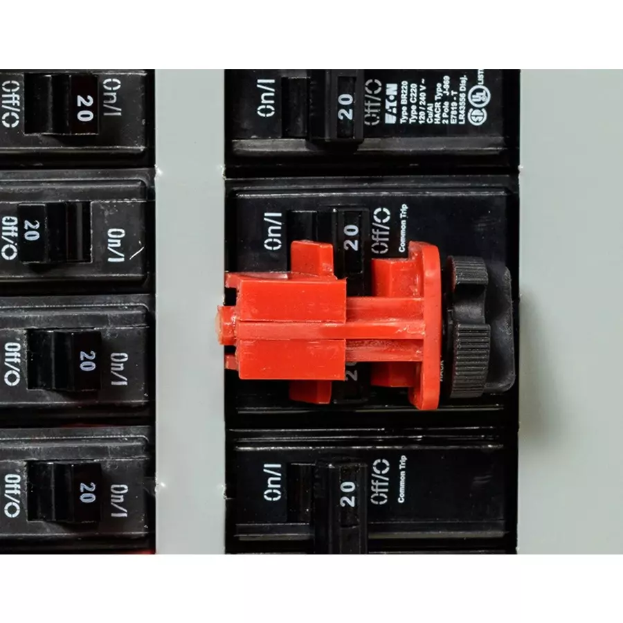 BRADY Multi-Pole Breaker Lockout Clamp-On for 120/277 V AC, 1D671 (Pack of 6)