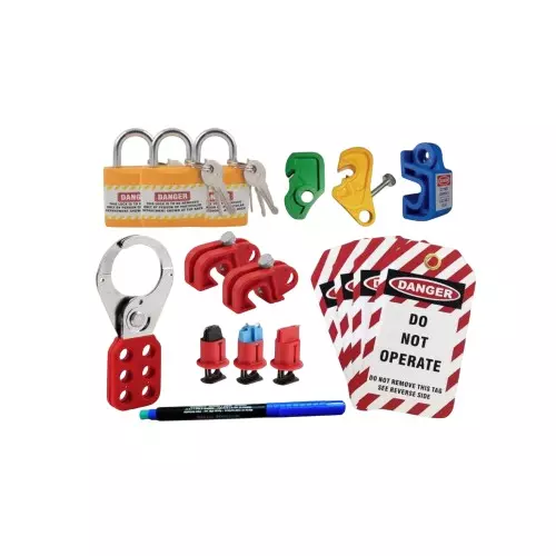 Asian Loto Small Lockout Tagout Kit With Padlock Hasp Tag & MCB Lockout With Pen, ALC-SKT 1