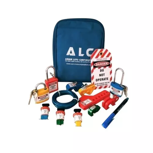 Asian Loto Small Lockout Tagout Kit With Scissor Cable Padlock Tags, ALC-SKT 8
