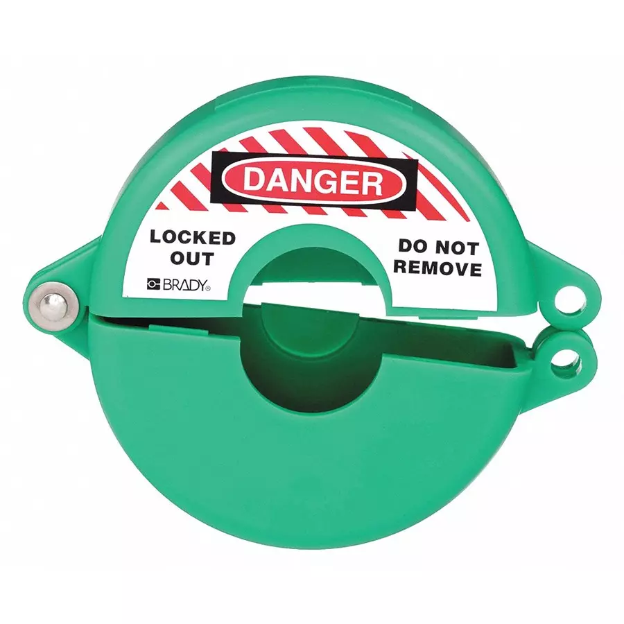 BRADY Gate Valve Lockout Hinged for 254 mm(10 Inch) Max Hand Wheel Dia, 15Y680