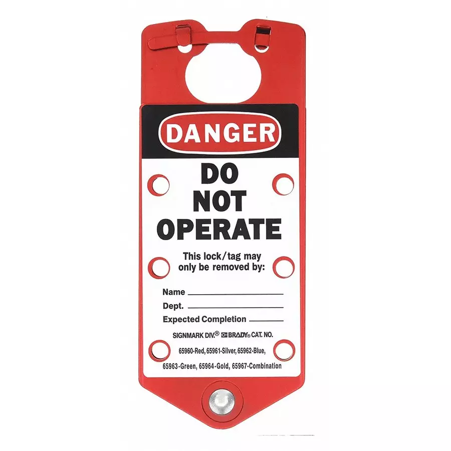 BRADY 1.5 inch Labeled Lockout Hasp Red, 6T438 (Pack of 6 Padlock)