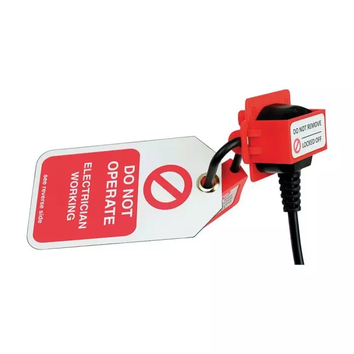 Martindale Red 1-Lock PP Padlockable Power Outlet Locking System 6 mm Shackle, PL13