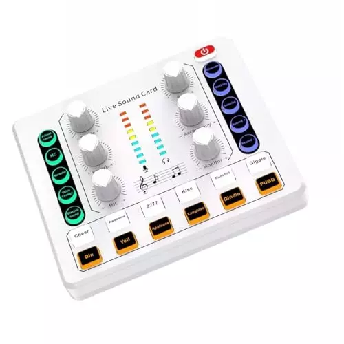 amiciSound Audio Interface DJ Mixer Live Sound Card Effects Voice Changer for Streaming Podcast Gaming, 1xMINI-AUDIO-N