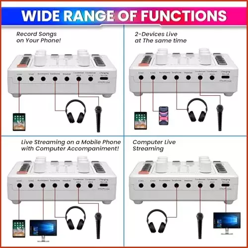 amicisound-audio-interface-dj-mixer-live-sound-card-effects-voice-changer-for-streaming-podcast-gaming-1xmini-audio-n