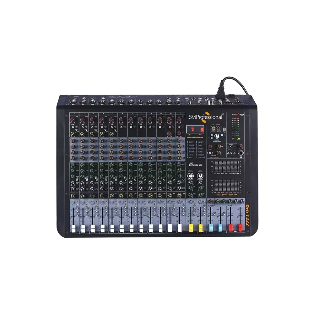 Studiomaster Sound DJ Mixer 49x63x16 cm 20 Hz - 20 kHz Bluetooth & USB 4 Mono Channel 2 A 250 V AC for Party & Clubs Use, Orb 1222