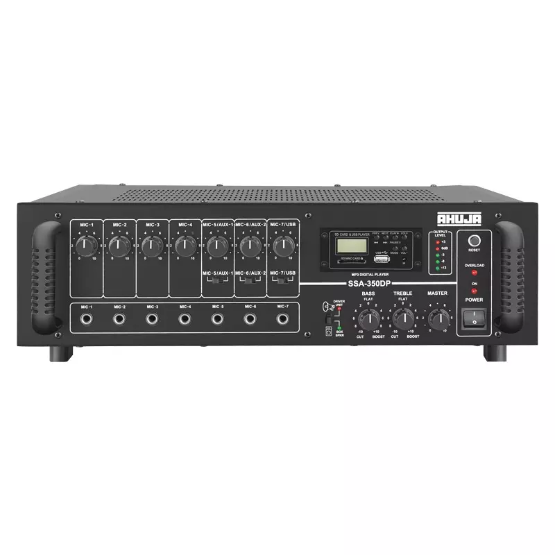 Ahuja PA Mixer Amplifier 450 W Max., 350 W RMS at 10% THD, 320 W RMS at 5% THD, 300 W RMS at 2% THD Output Power, SSA-350DP