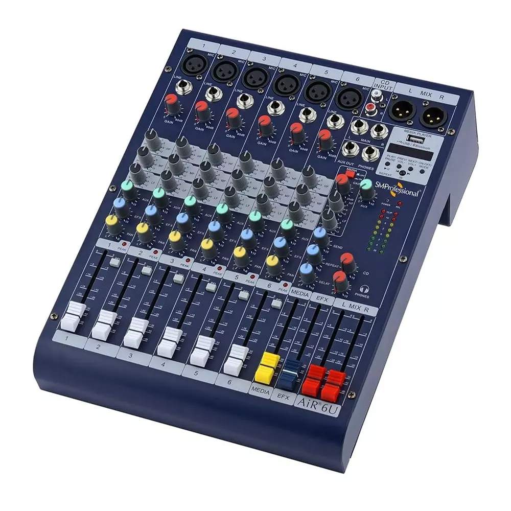 Studiomaster Sound DJ Mixer 20 Hz - 20 kHz Bluetooth & USB 6 Channel 3-Band EQ per Channel for Party & Clubs Use, AiR 6U