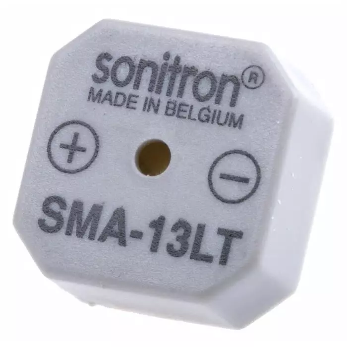 Sonitron 82dB Through Hole Continuous Internal Buzzer 14x14x6.5 mm 1.5 V DC Min 15 V DC Max, SMA-13LT-P7.5