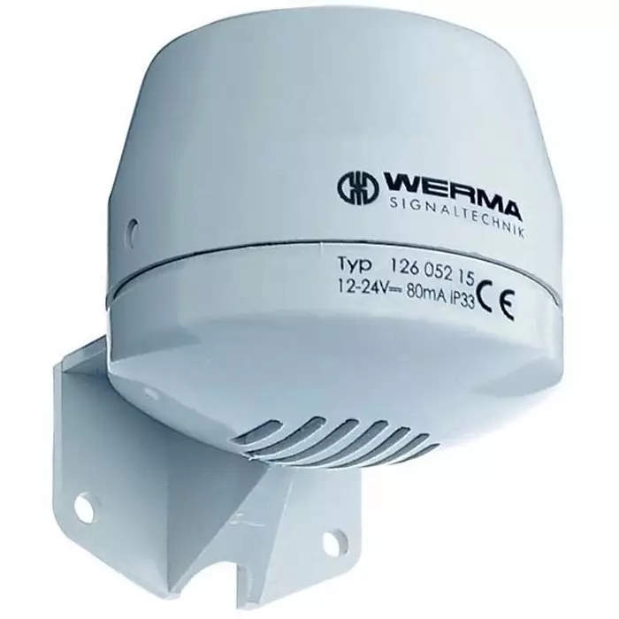 Werma Electronic Sounder 126 Series Wall Mount 12-24 V 105dB at 1 m IP65 DC 4-Tone, 126.052.15