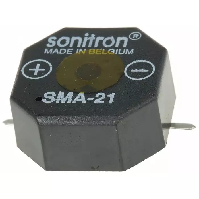 Sonitron 85dB SMD Continuous Internal Buzzer 21x21 9.5 mm 1.5 V DC Min 24 V DC Max, SMA-21-S