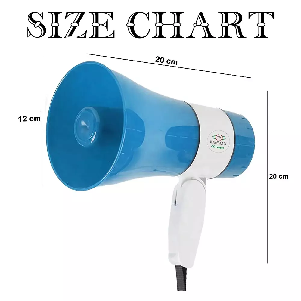 Renmax Megaphone Speaker 2000 mAh Li-ion Battery 30 W C-Type Bluetooth, USB ABS Plastic