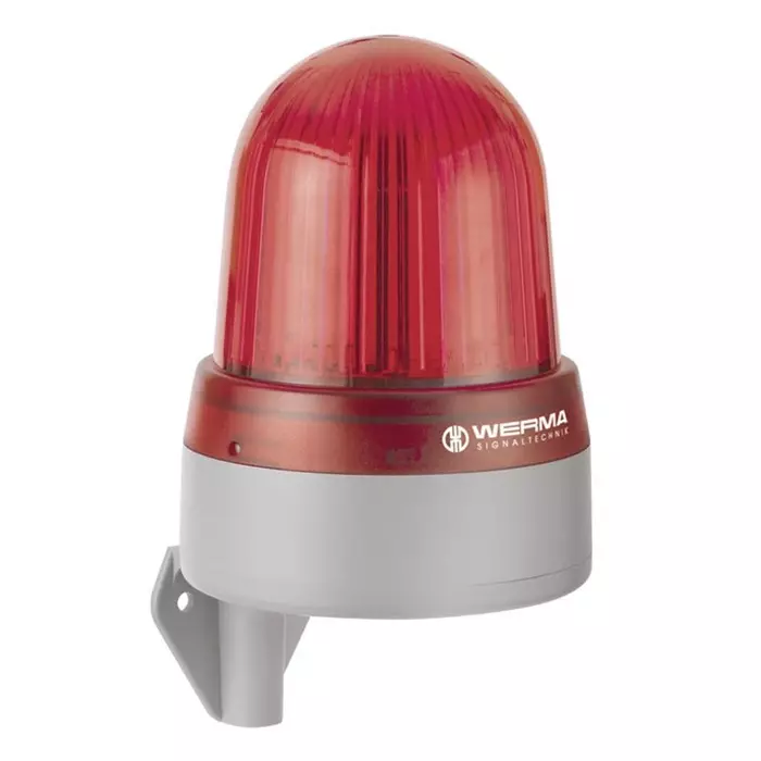 Werma Sounder Beacon 433 Series Red 10-48 V AC/DC IP65 Wall Mount 108dB at 1 Metre, 433.100.70