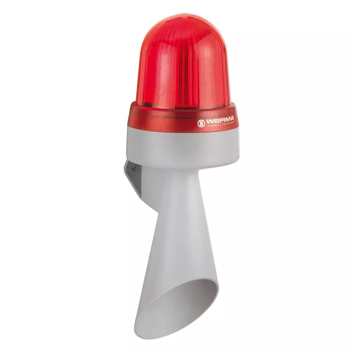 Werma Sounder Beacon 435 Series Red Horn 24 V IP65 Wall Mount 114dB at 1 Metre, 435.100.75