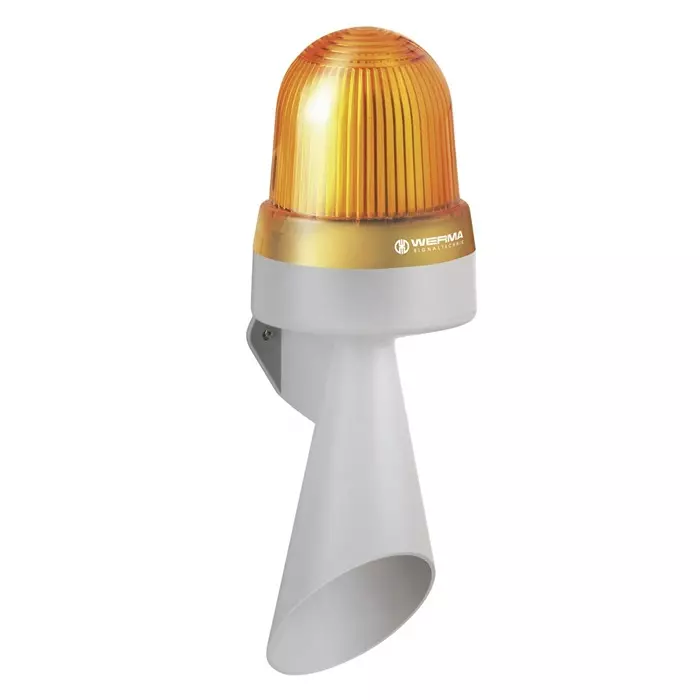 Werma Sounder Beacon 435 Series Yellow Horn 24 V IP65 Wall Mount 114dB at 1 Metre, 435.300.75