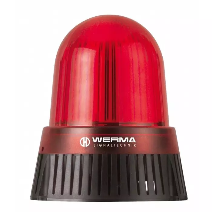 Werma Sounder Beacon 431 Series Red 24 V IP65 Base Mount 114dB at 1 Metre, 431.100.75