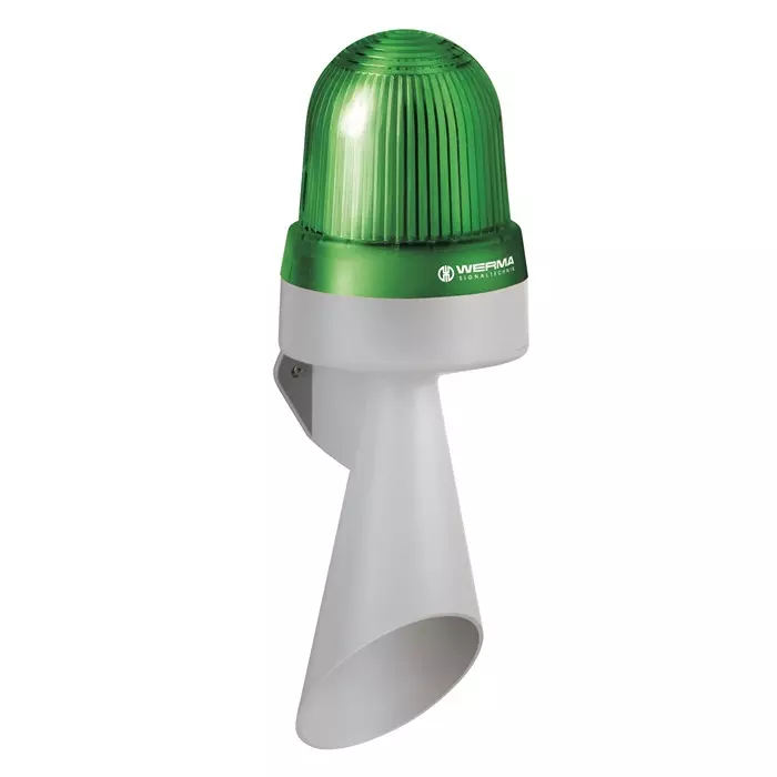 Werma Sounder Beacon 435 Series Green Horn 24 V IP65 Wall Mount 114dB at 1 Metre, 435.200.75