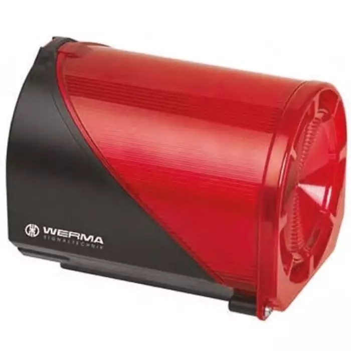 Werma Sounder Beacon 444 Series Red 24 V AC/DC IP65 Wall Mount 114dB at 1 Metre, 444.100.75