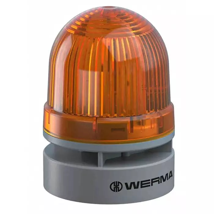 Werma Sounder Beacon EvoSIGNAL Mini Series Yellow 12 V DC Base Mount, 460.320.74